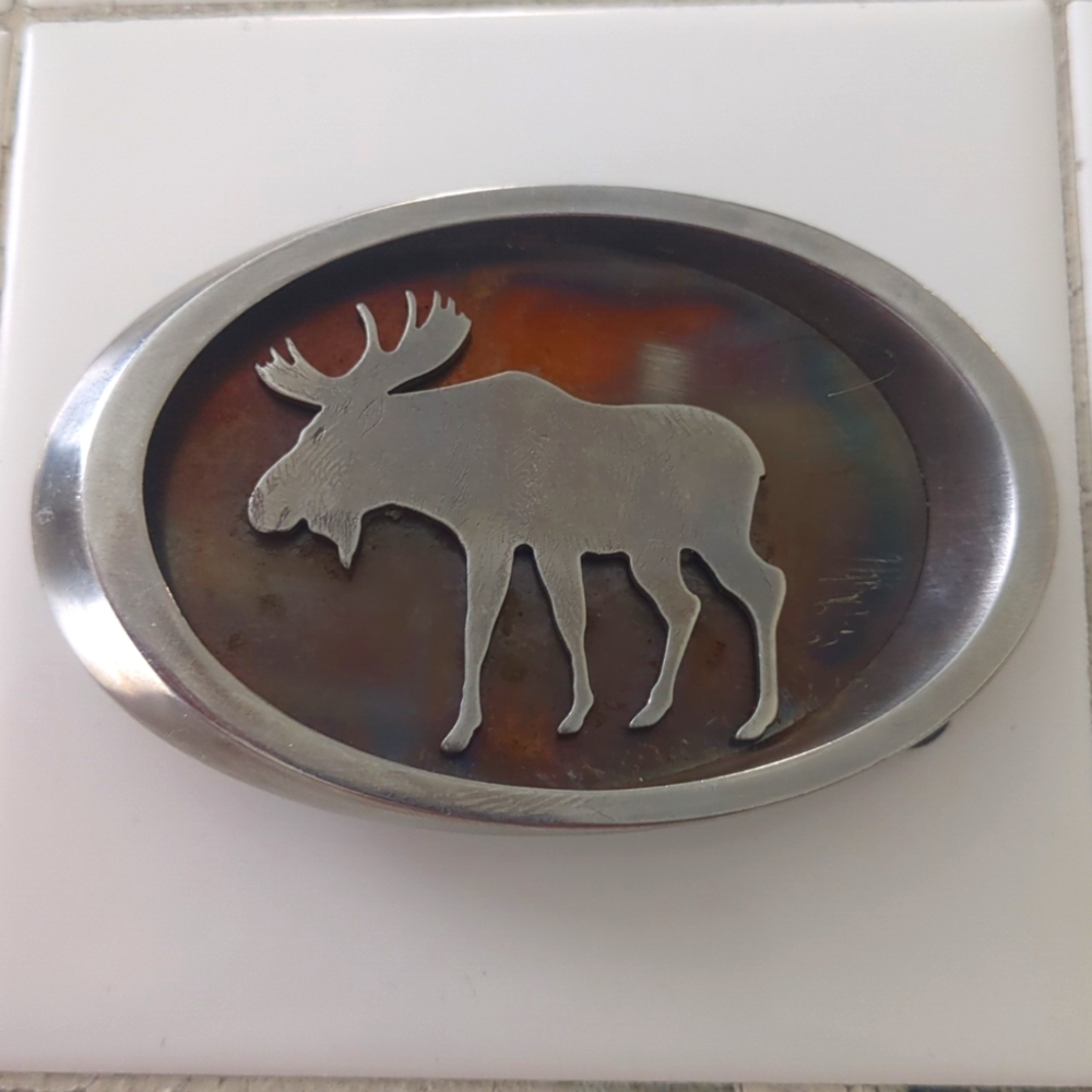 Don Applegate vintage moose belt buckle